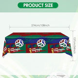 2Pcs World Football Match Cup Celebration Tablecloth 54 x 108 Inch Disposable Plastic Tablecloth Soccer Party Supplies 2026 Soccer Festival Table Cover?World Tournament Cup Party Football Event