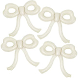 4pcs Cream Bow Foil Balloons – Giant Beige Balloons for Birthday, Baby Shower & Party Decor