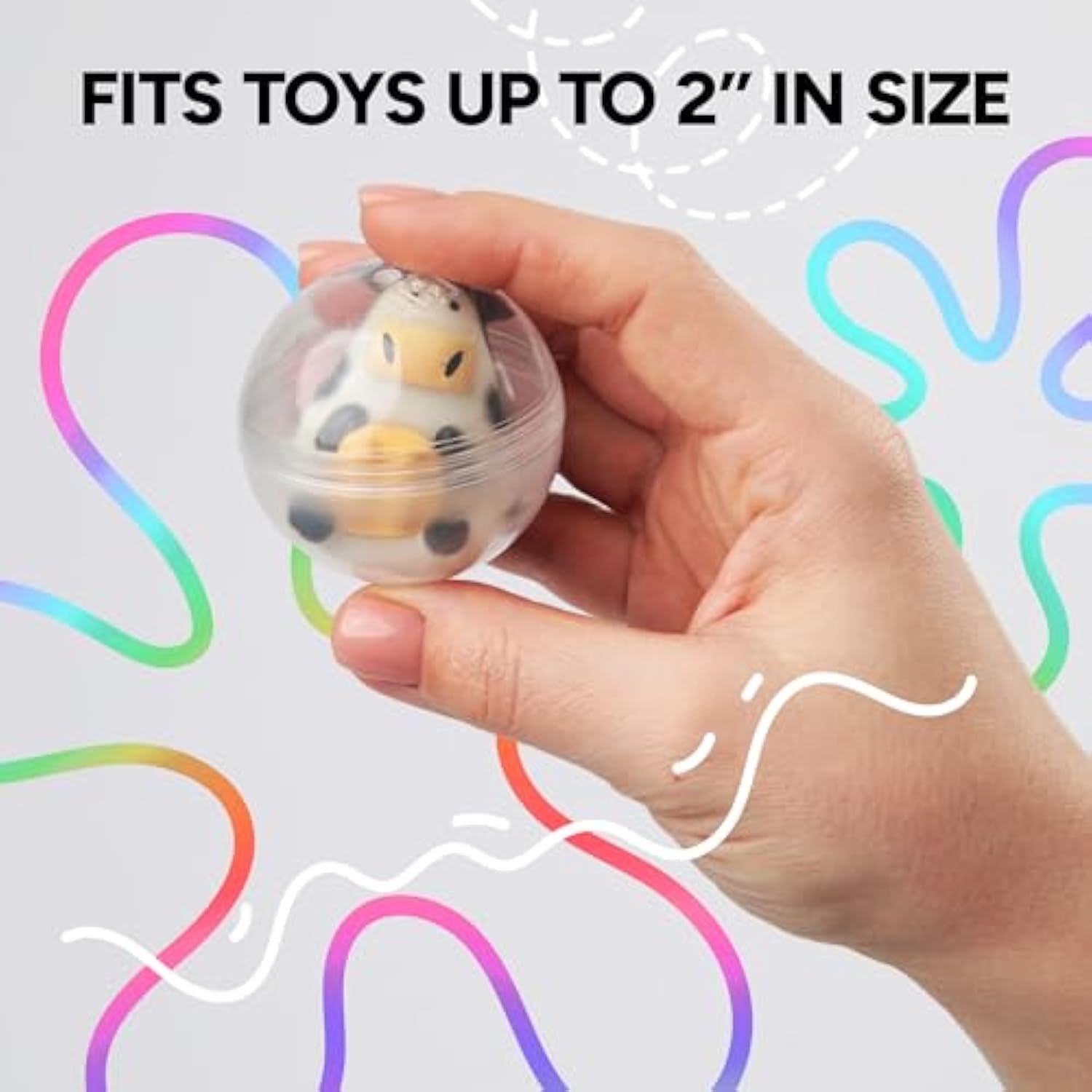 Capsule Vending Machine Round 100 Pcs 2 Inch - Gumball Machine Capsules Bulk Clear Container - Easter Basket Stuffers Birthday Gifts Pinata Stuffers Diy Craft Supplies - Clear Capsules Empty