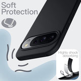 Liquid Silicone Case for Google Pixel 10/10 Pro 2025, Silky Soft Touch Full-Body Protection, Anti-Scratch Shockproof Phone Cover with Microfiber