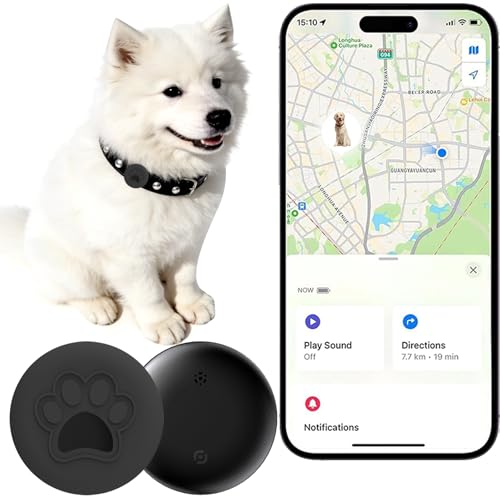 Dog Trackers Smart Pet Tracker For Collar Dog Trackers Pet Location Tracker With Holder No Monthly Fee Compatible With Apple Find My (Ios Only Not For Android) Anti-Lost Device For Pets Bag Straps
