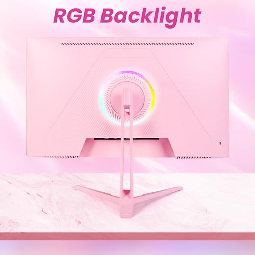Pink 24 Inch Gaming Monitor 200Hz Refresh Rate Fhd 1080P Resolution Fast Ips Panel 1Ms Gtg Response Time Adaptive Sync Built-In Speakers Pink Monitor