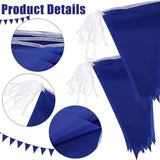 300 Feet Blank Pennant Banners Flags String Hanging Diy 180 Pcs Triangle Bunting Pennant Garland For Opening Graduation Birthday Party Decoration Festival Celebration (Blue)