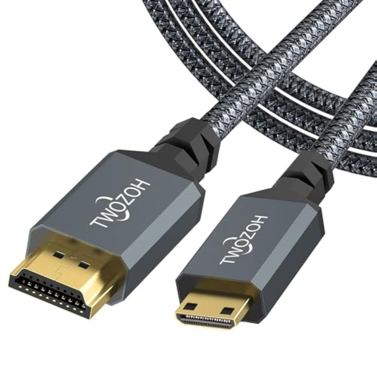 Mini Hdmi To Hdmi Cable 1Ft, Short High-Speed Hdmi To Mini Hdmi Braided Cord S