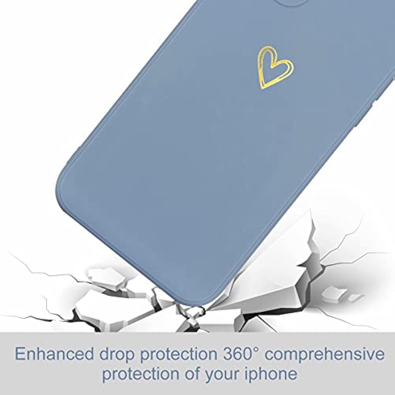 For Iphone 11 Case Cute Slim Shockproof Phone Case With Wireless Charging Support And Protection, Blue Grey
