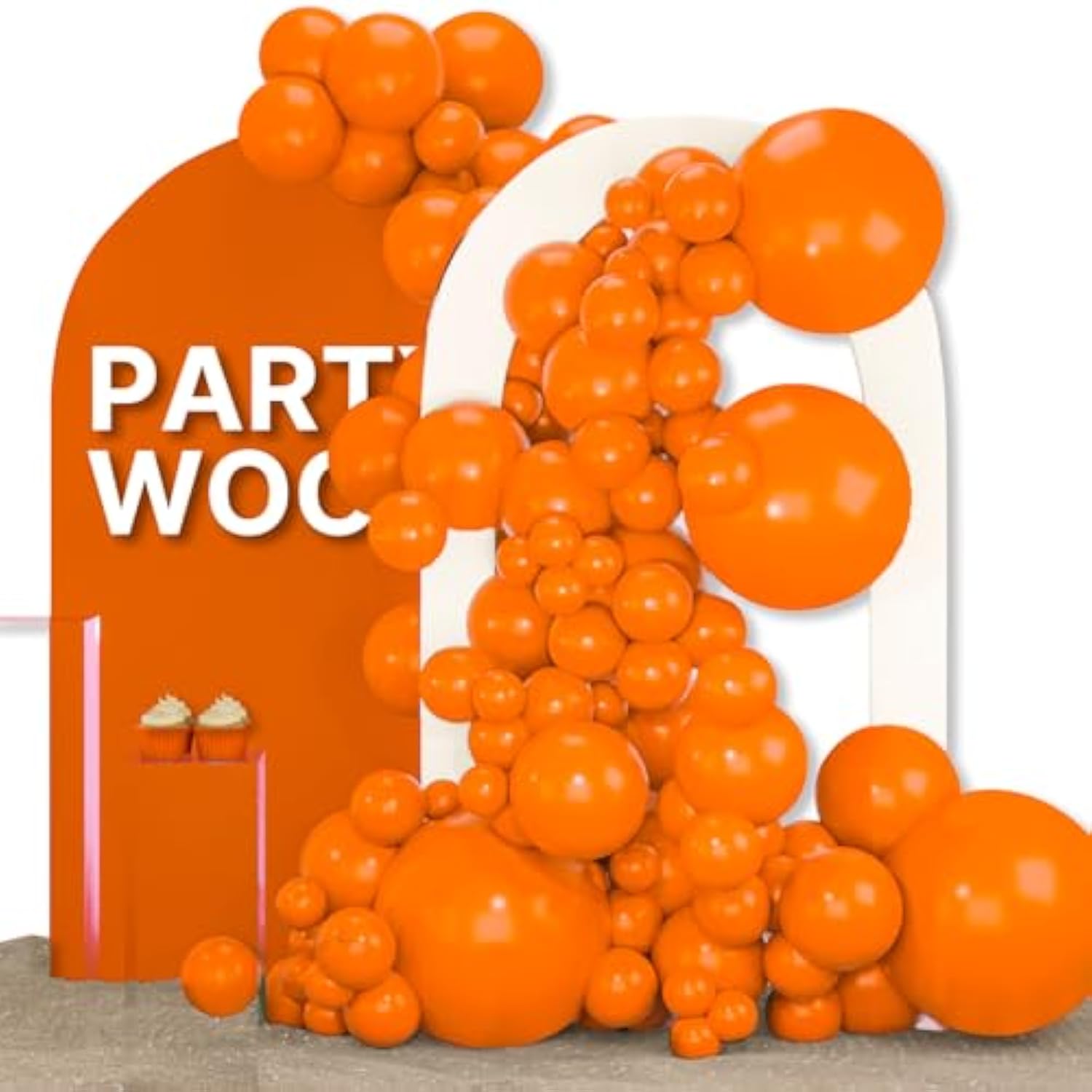 155pcs Orange Balloon Arch Kit Garland in Multiple Sizes for Fall Party Decorations