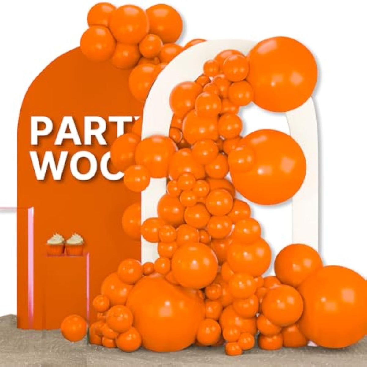 155pcs Orange Balloon Arch Kit Garland in Multiple Sizes for Fall Party Decorations