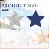 300 Pcs Glitter Star Confetti, Navy Blue White Silver Table Confetti Decor 1.1 Inch Twinkle Stars Decorations For Birthday Graduation Wedding New Years Baby Shower Party