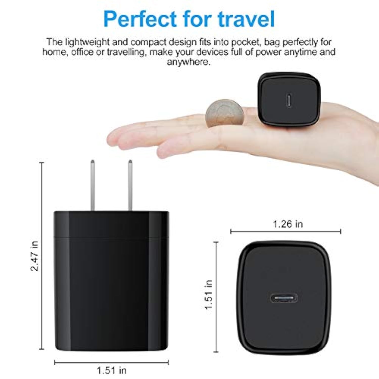 Type C Charger,20W Pd Usb C Wall Charger Fast Charging Block & 6Ft Android Phone Charger Cable Compatible Iphone 16 15 Pro Max Samsung Galaxy A15 A14 5G,A24,A54,A13,S22,S21 Fe,A53,Z Flip3,Z Fold,Note