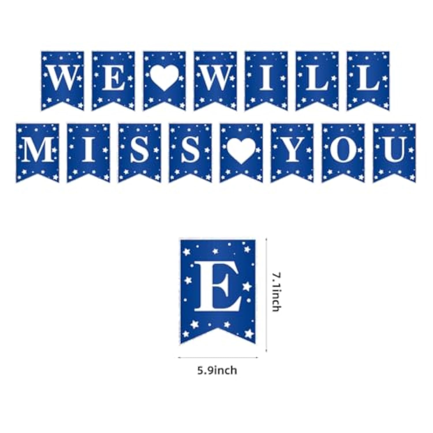 Blue Going Away Party Decorations We Will Miss You Banner for Farewell