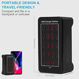 20-Port 100 W(20 A) Multiple Usb Charger Station? Multiport Usb Charging Station With Intelligent Detection, Compatible With Smartphones, Tablets, And More Devices