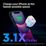 Spigen USB C Charger Block, [GaN Fast] 20W USB-C Power Adapter Type C for iPhone 15 14 13 Plus Pro Max 12 Mini MagSafe Z Fold Flip Pixel 8a Fast Foldable Wall Charger PD Charging AirPods Apple Watch