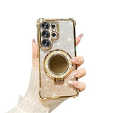 for  S26 Ultra Case Glitter with Kickstand Cute Bling Sparkly Rhinestone Mirror Stand Women Case for Galaxy S26 Ultra - Gold