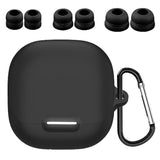 Compatible With Soundcore Liberty 4 Nc Case Ear Tips Set, Silicone Rubber Cover 3 Pairs Double Flange Eartips Buds And Carabiner Accessories Kit For Liberty 4 Nc 2023 Black