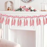 1 Pcs Pink Bow Garland Banner Decorations, Pre-String Satin Ribbon Party Decor, 'She'S Tying The Knot' Bow Garland For Coquette Bridal Shower Wedding Bachelorette Birthday Baby Shower Party Supplies