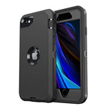 For Iphone Se Case 2022/2020/3Rd/2Rd,Iphone 8/7 Case [Shockproof] [Dropproof] [ Grade Drop Tested] With Non-Slip Removable Heavy Duty Full Body Phone Case-Black
