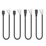 Short Micro Usb Male & Female 4 Pin Bare Wire 11Inch, Micro Usb 5V/3A 4 Pin Pigtail Wire Open End Power And Data Cable, For Micro Usb Equipment Installed Or Replacement Repair Diy Cable