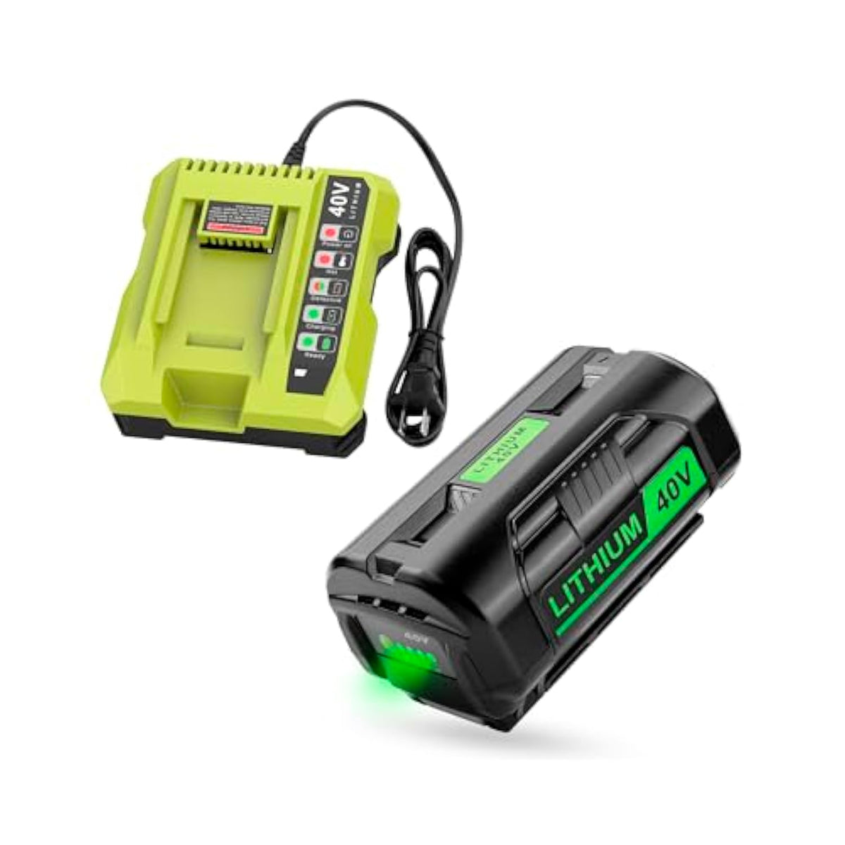 Op4040 40V Replacement For Ryobi 40V Battery 6A, Compatible With 40 Volt Lithium Battery Op4026A Op40201 Op4050A Op4015 Op40261 Op4030 Op40401, With Op401 Ryobi 40-Volt Charger