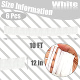 6 Pack 10 Feet White Foil Fringe Garland Metallic Tinsel Streamers Banner Wall Hanging Curtain Backdrop Banner For Parade Floats, Thanksgiving, Christmas, Birthday, Halloween Party Decorations