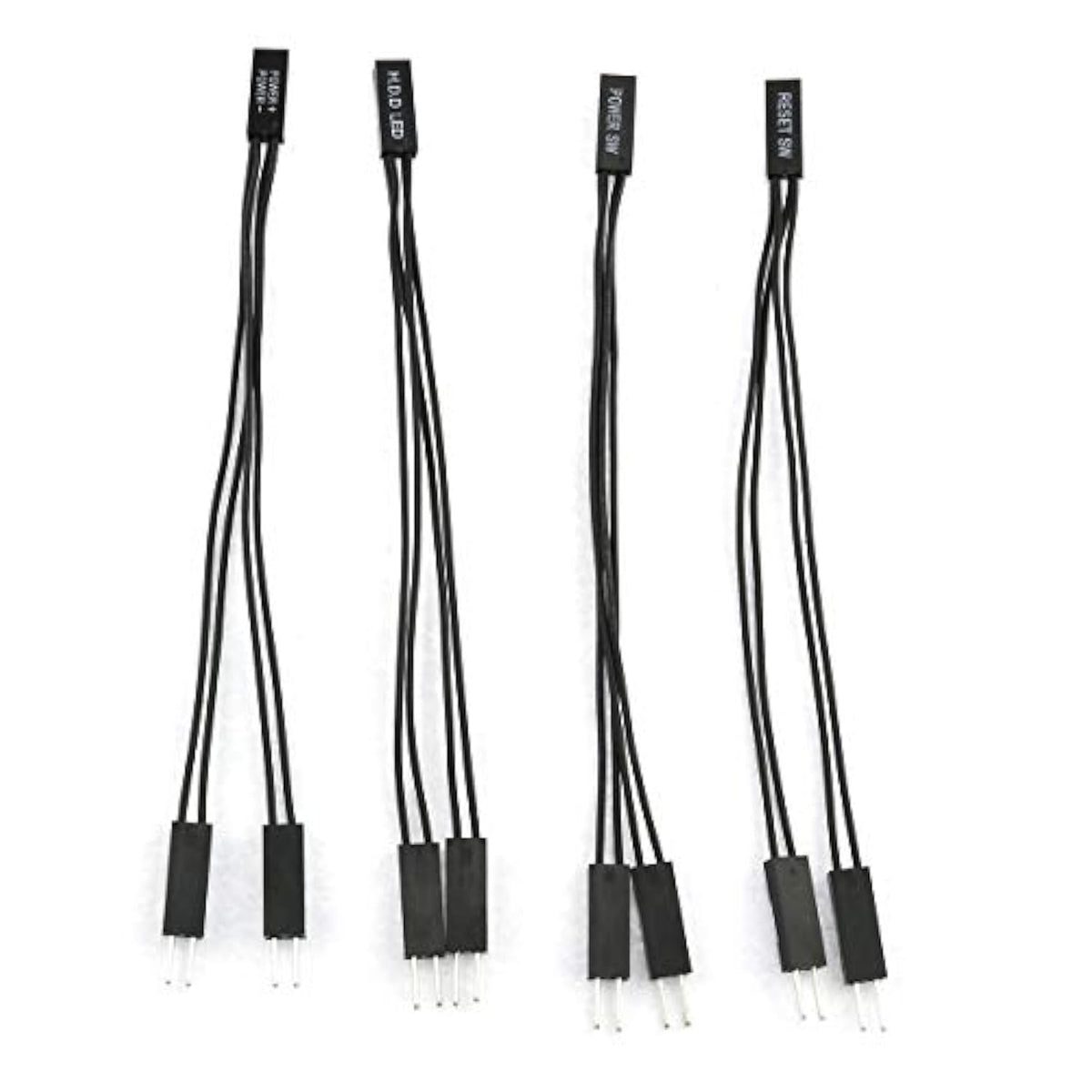4Pcs 2 Pins Single Female To Dual Male Jumper Splitter For Pc Motherboard Power Light-Emitting Diode Switch Reset Hdd Hard Drive