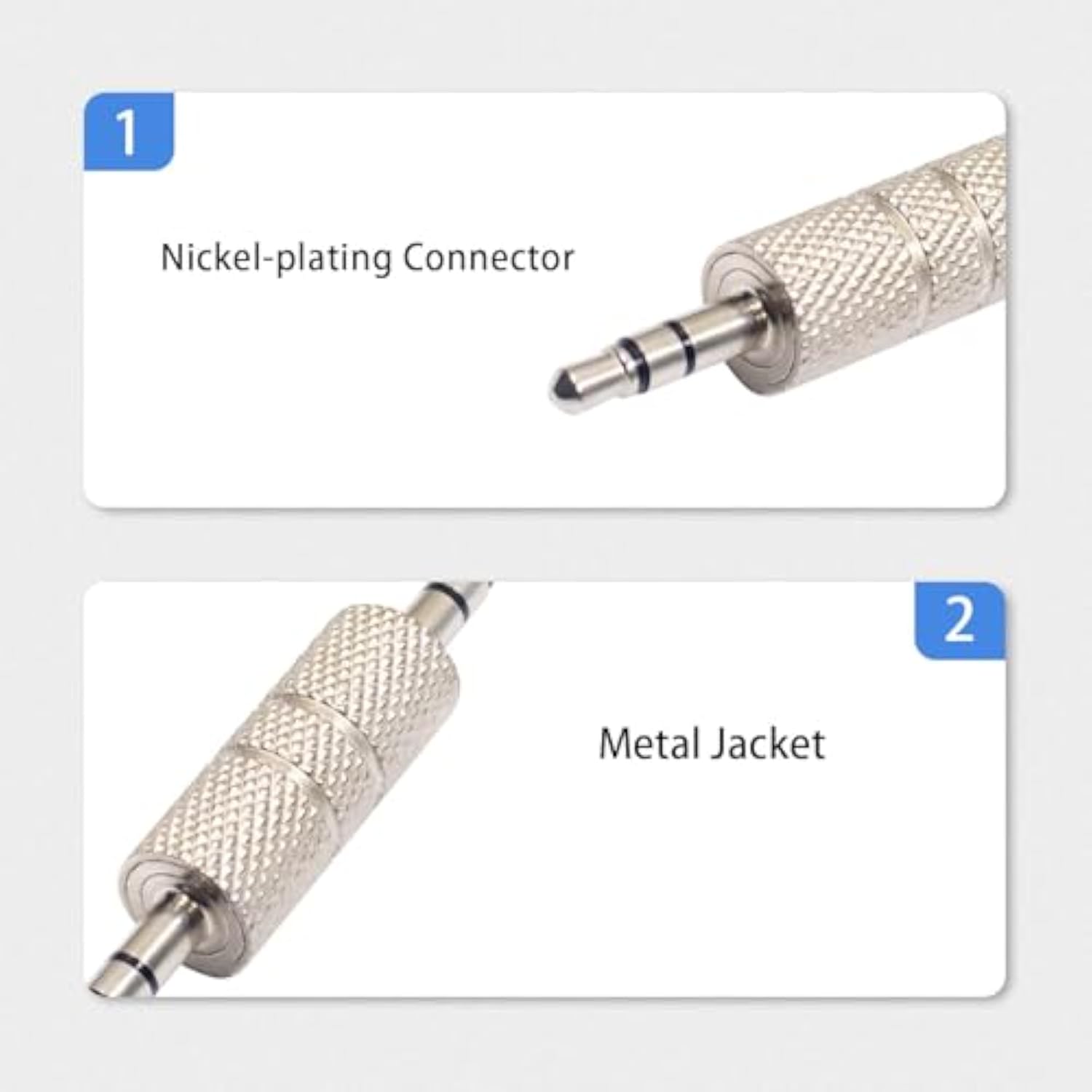 3.5Mm Male To Male Audio Adapter, Metal Silver 3 Pole 3.5Mm Stereo Jack Adapter Audio Headphone Jack Coupler Connectors - 2 Pack