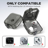 Nothing Ear 3 Wireless Earbuds Double Security Lock Protective Case Cover with Key Ring and Cleaning Kit, Anti-Scratch Shockproof Clear TPU Compatible with Nothing Ear 3 Earbuds