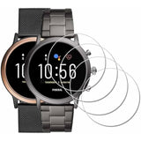 Screen Protector For Fossil Gen 5 Carlyle/Julianna Watch [4 Pack] Tempered Glass Anti-Scratch Bubble-Free Easy Installation