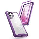 Transparent Phone Case for Samsung Galaxy S22 Ultra 6.8 Inch 5G Mobile Phone Bumper Case Protective Cover Purple