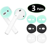 Ear Tips Ear Gels Anti-Slip Earuds Cover Silicone Compatible With Air Pod 2 & Air Pod 1 Or Ear Pod ? Fit In Case ? 3 Pairs White/Black/Mint Green Wbg