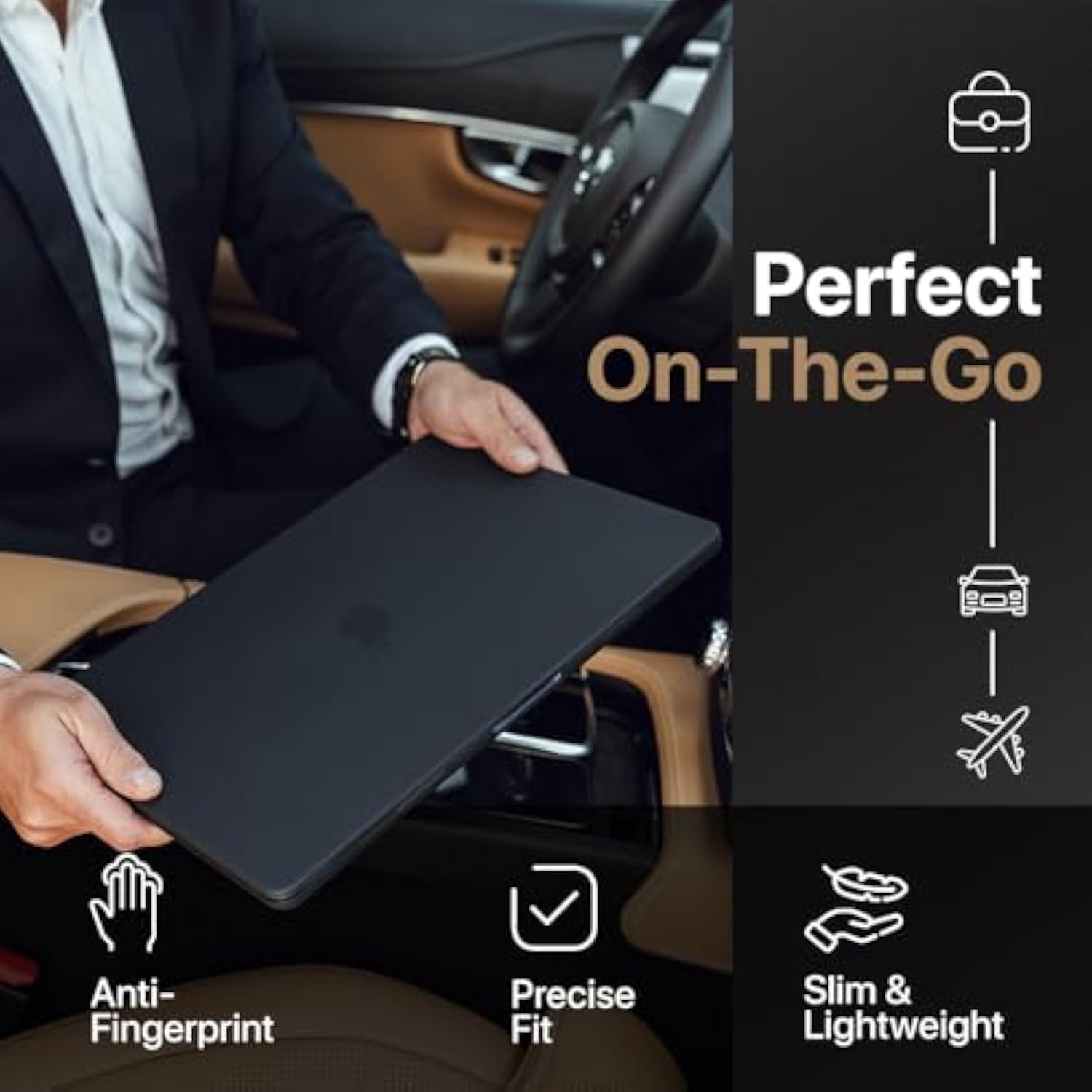 Kuzy for MacBook Pro 14 inch Case 2025 2024 2023 2022 2021 M4 M3 M2 M1 Pro Max A3401 A3185 A3112 A2992 A2918 A2779 A2442 Protective Hard Shell Cover - Anti-Fingerprint - Matte Finish, Space Black