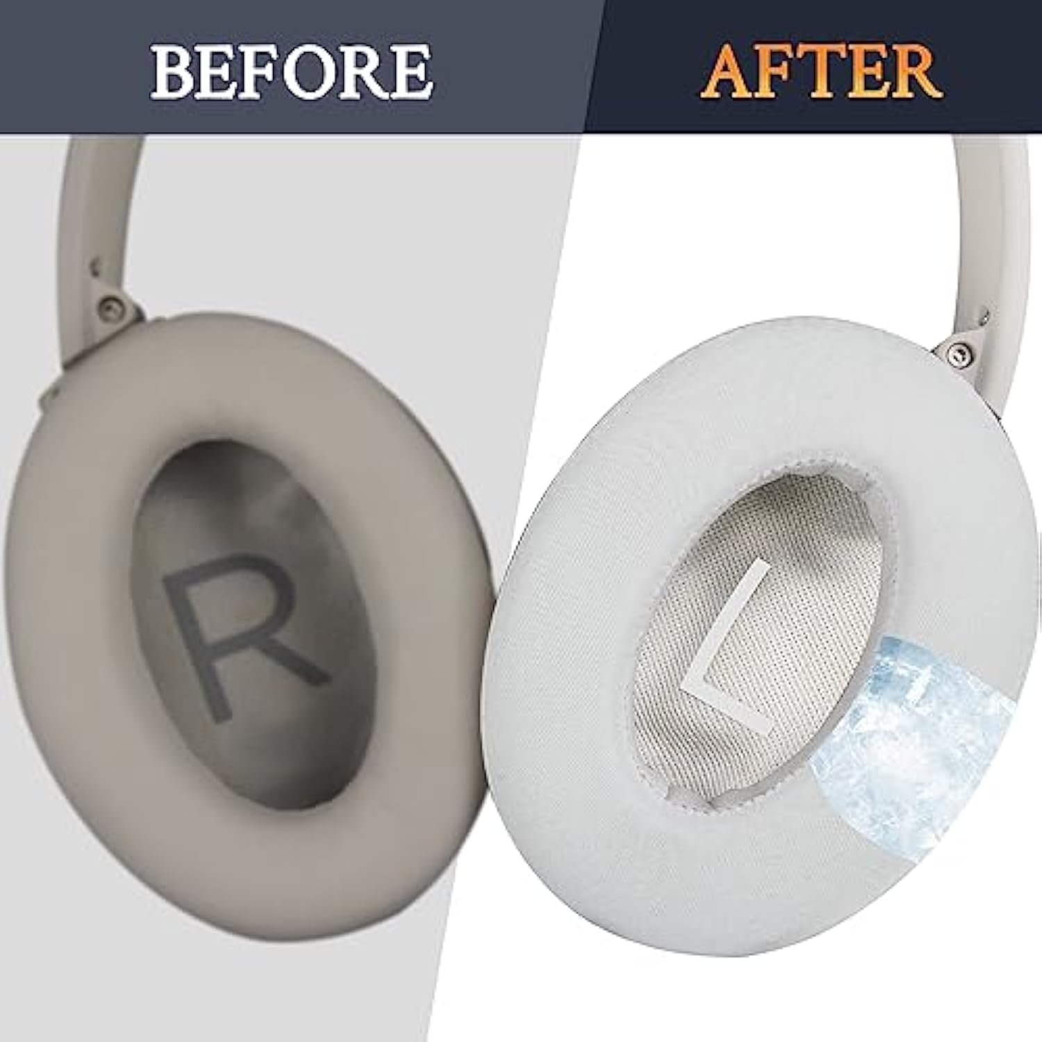 Cooling Gel Earpads Replacement For Bose Quietcomfort 45 (Qc45)/Quietcomfort Se (Qc Se)/Quiet Comfort Wireless Over-Ear Headphones, Ear Pads Cushions With Ice Silk Fabric - White
