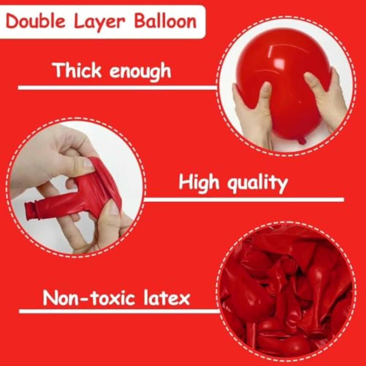 Red Balloons Double Stuffed Latex Garland Arch Kit for Birthday Wedding Baby Shower Party