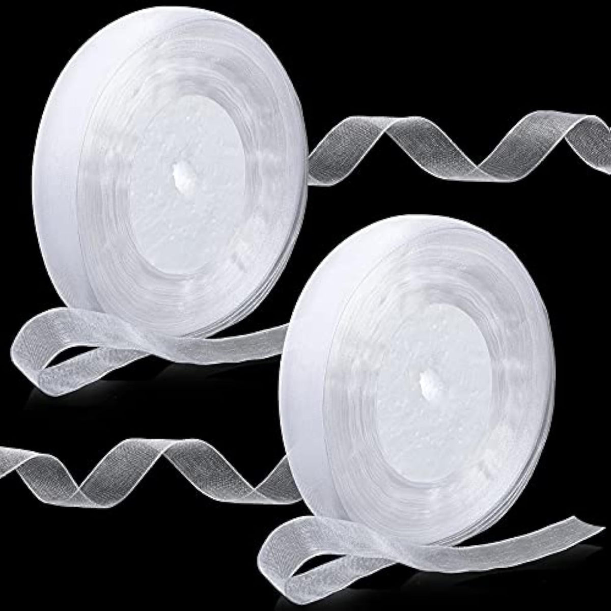 2 Rolls/ 98 Yards Sheer Organza Ribbon Chiffon Ribbon Organza Satin Ri