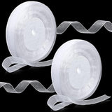 2 Rolls/ 98 Yards Sheer Organza Ribbon Chiffon Ribbon Organza Satin Ri