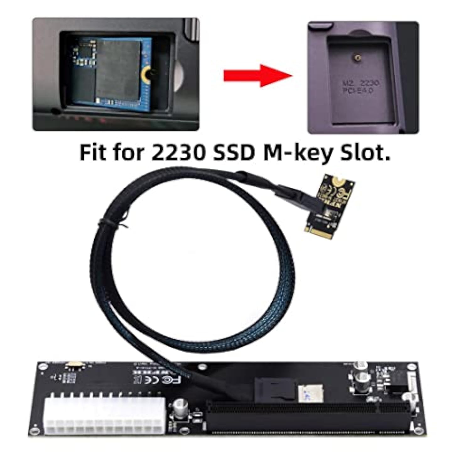 Oculink Sff-8612 To Pci-E 3.0 M.2 M-Key To Sff-8611 Host Adapter For Gpd Win M