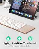 Foldable Bluetooth Keyboard With Touchpad - Portable Wireless Keyboard With Holder, Rechargeable Full Size Ultra Slim Pocket Folding Keyboards For Android Windows Ios Tablet & Laptop - Pink