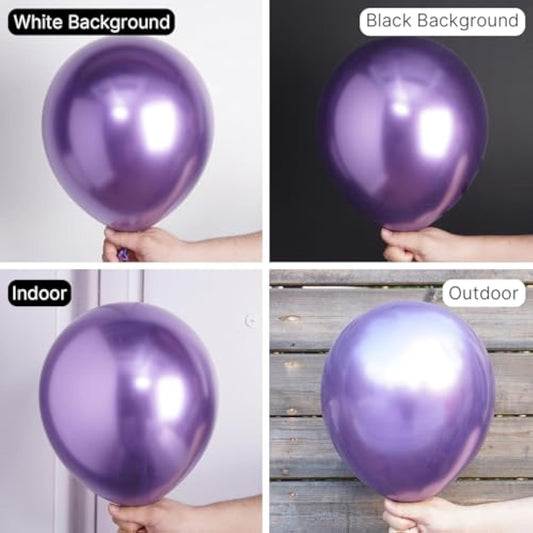 Metallic Purple Balloons 50 Pcs 12 Inch Chrome Purple Latex Helium Balloons For Mardi Gras Graduation Wedding Baby Shower Anniversary Birthday Party Decorations Purple-G105