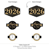 15-Piece Gold New Years Eve 2026 Centerpiece Sticks Table Toppers