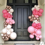 Pastel Dusty Pink Gold And White Balloons, 12Inch Retro Blush Baby Light Pink Gold White Latex Balloons For Girl Women Wedding Bridal Baby Shower Bachelorette Birthday Valentine’S Party Decorations