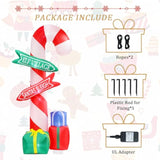 9 Ft Tall Christmas Inflatables Outdoor Decorations, Inflatables Candy Cane With Road Sign Blow Up Merry Christmas Bag Y