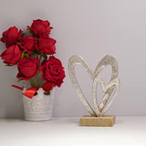 Couple Gifts Modern Farmhouse Decor - Valentines Day Decor Resin Heart Sculpture Home Love Statue For Husband Wife Mother Father Wedding Romantic Gifts 5 X 2.25 X 6.5 Inch
