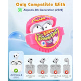 Cute Kawaii Cartoon AirPods 4 Case with Keychain & Cleaner Kit for Women Girls Teens