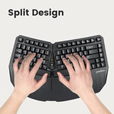 Perixx PERIDUO-813B US, Wireless Ergonomic Compact Keyboard & Vertical Mouse - Bundle with a 6-Button Ergonomic Vertical Mouse - Black - US English…