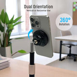 Magnetic Fast-Charging Desk Phone Stand (Adjustable Height) Compatible with MagSafe, Tall Wireless Charger, Heavy Metal Base (15W) Desktop iPhone