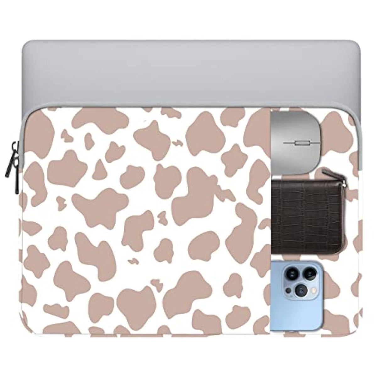 Laptop Sleeve Bag 15.6-16 Inch,Compatible With Macbook Air 15 Inch M2 2023 A2941/16 Pro M2 A2780 M1 A2485 /Pro Retina 15 A1990,Chromebook,Hp,15.3-16 Inch Notebook (Brown Cow)