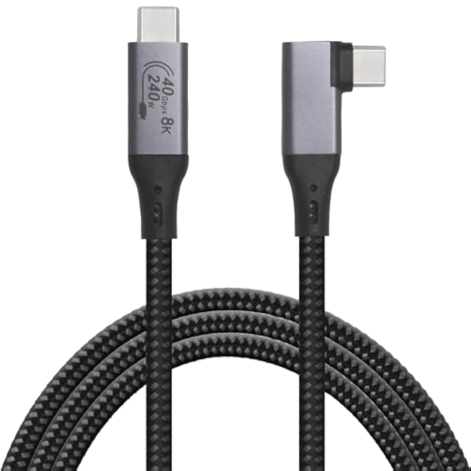 6-Foot Usb4 Cable Compatible With Thunderbolt 3, Thunderbolt 4 And Usb-C - Supports 8K Hd Display, 40Gbps Data Transfer, 240W Charging - 90-Degree Right Angle Usb-C