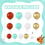 Red, Green & Gold Christmas Balloon Arch Kit Multi-Size Metallic & Confetti Decor