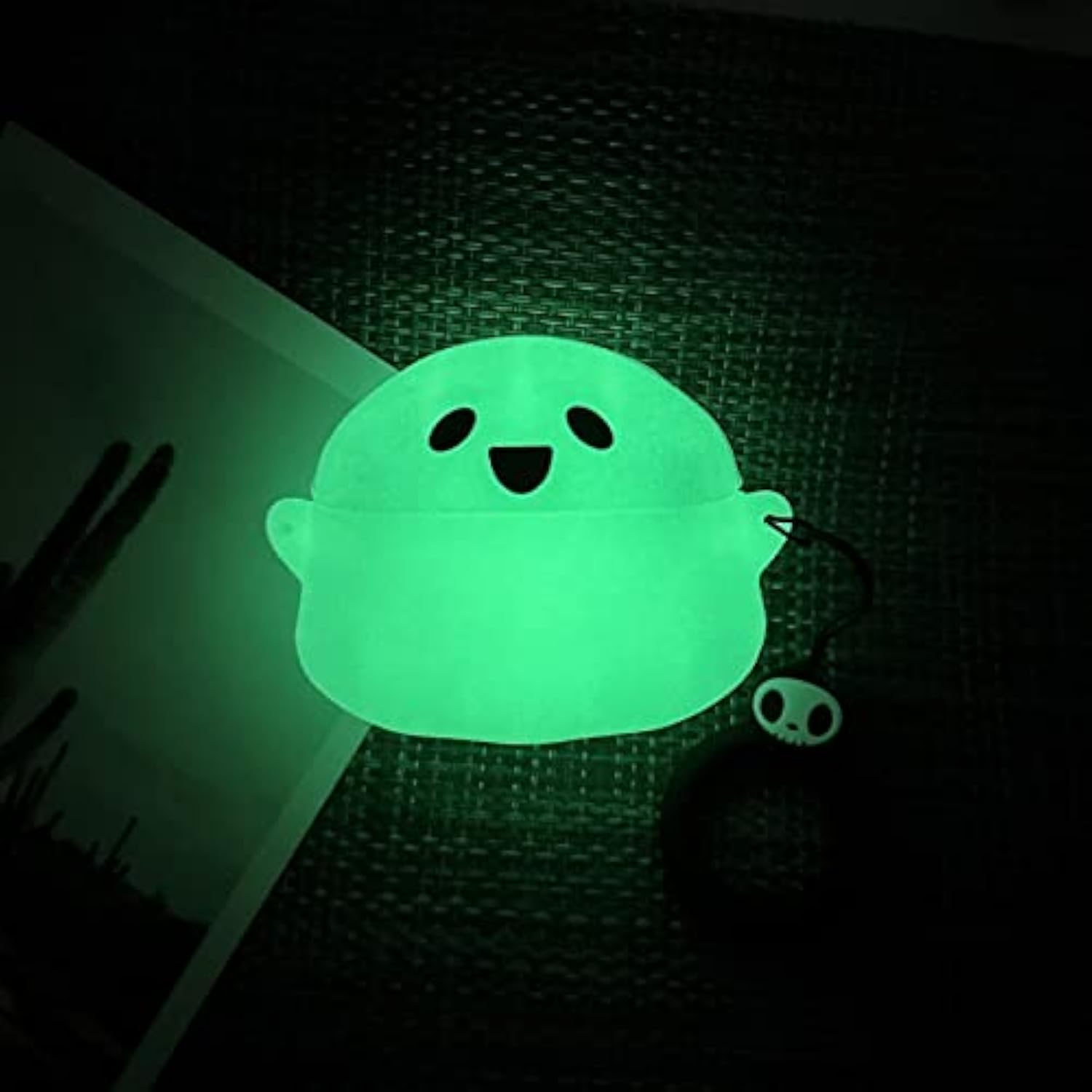 Compatible With Airpods Pro & Pro 2Nd Generation Case Cover, Luminous Cute Ghost Cases Designed For Airpod Pro/Pro 2, Soft Silicone Anime Funny 3D Cartoon Case For Men Women