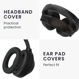 kwmobile Silicone Headband and Ear Pads Cover Set Compatible with Bose QC45 / QC35 / QC25 / AE2 / QC1 - Covers - Black