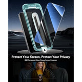 3-Pack Privacy Screen Protector for iPhone 16 Pro, Anti-Spy, Flawless Fit Tray, Case Friendly